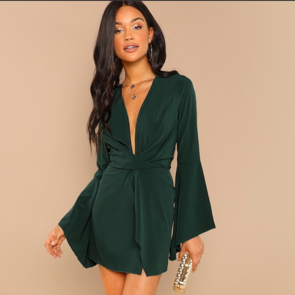 Plunging Neck Dress
